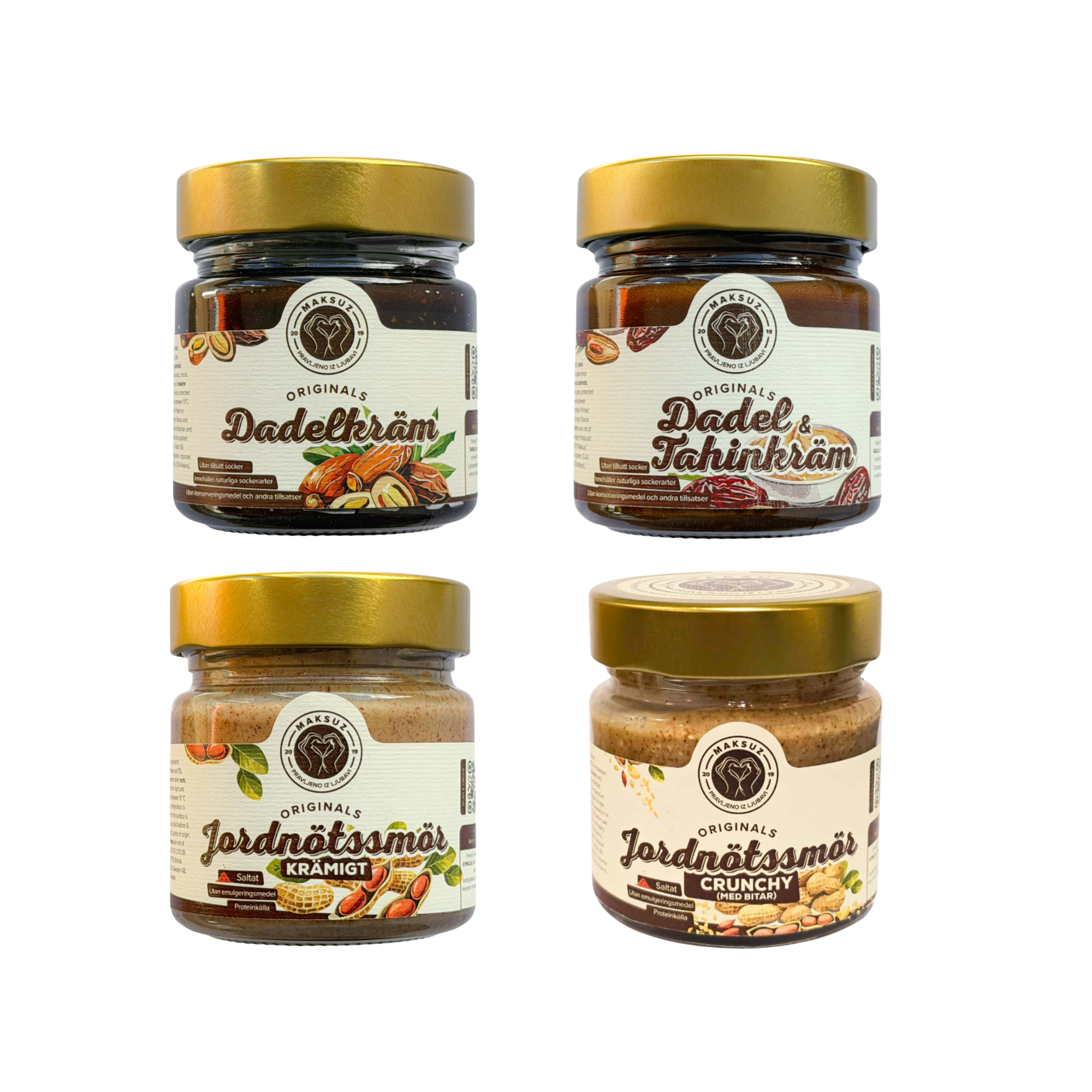 Maksuz Originals Spreads – Mixpaket (4 burkar)